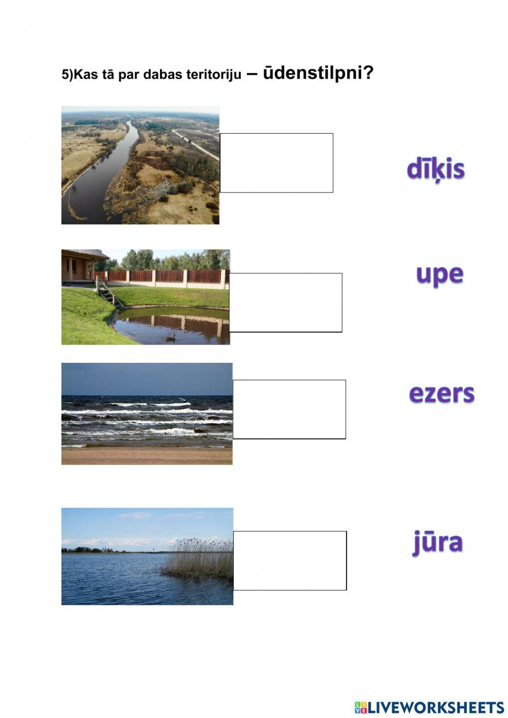 Gatavojos pārbaude darbam  - materiāli, dabas teritorijas. 