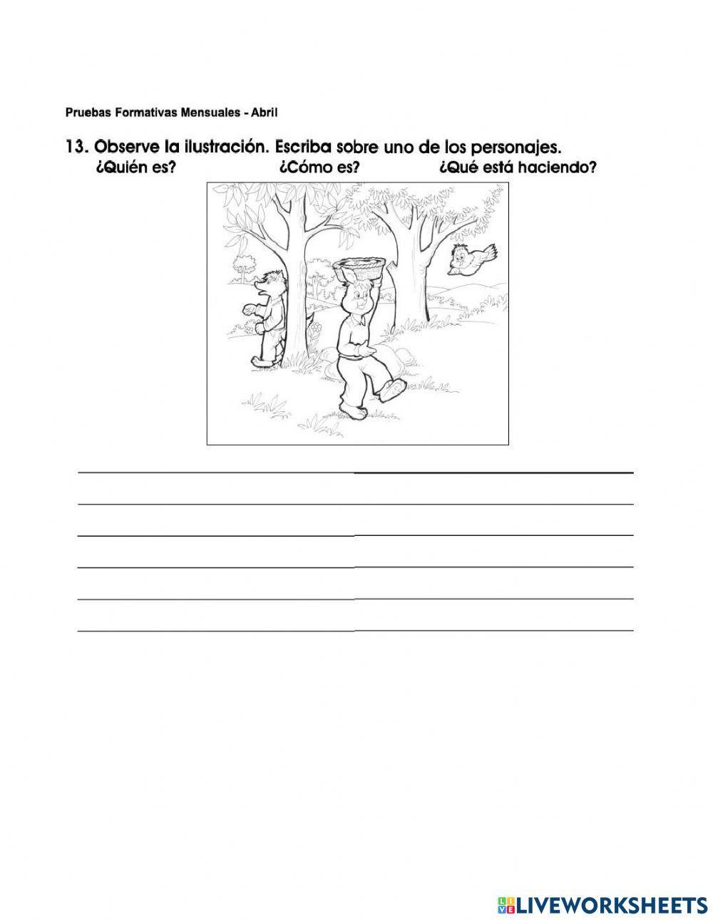 Prueba formativa de Español abril