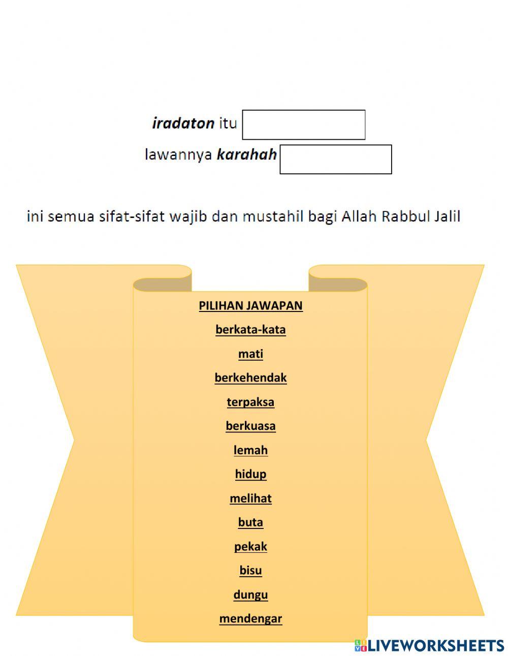 Sifat Wajib & Mustahil bagi Allah