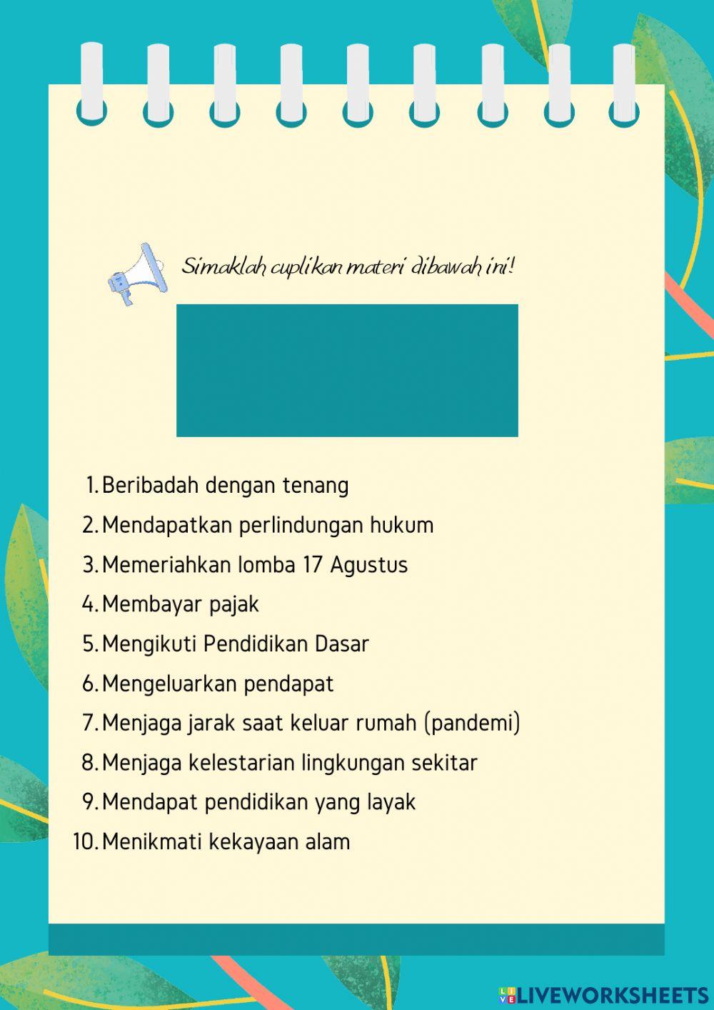 Hak & Kewajiban Warga Negara