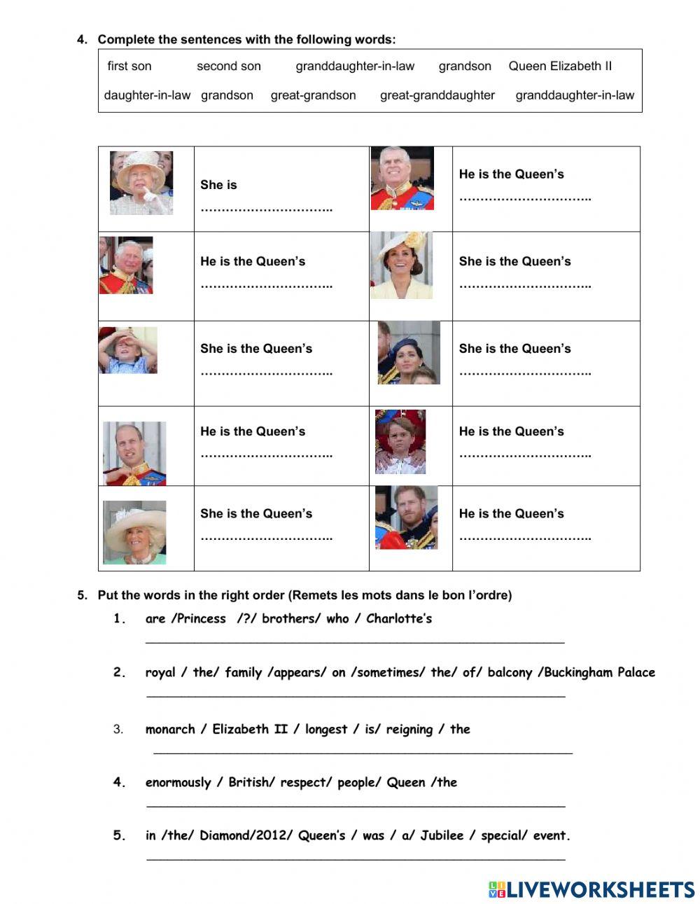 REVISION - the UK and the royal family