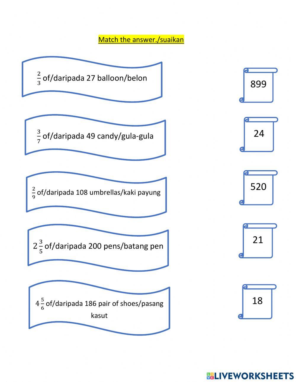 Fractions,decimal and percentages