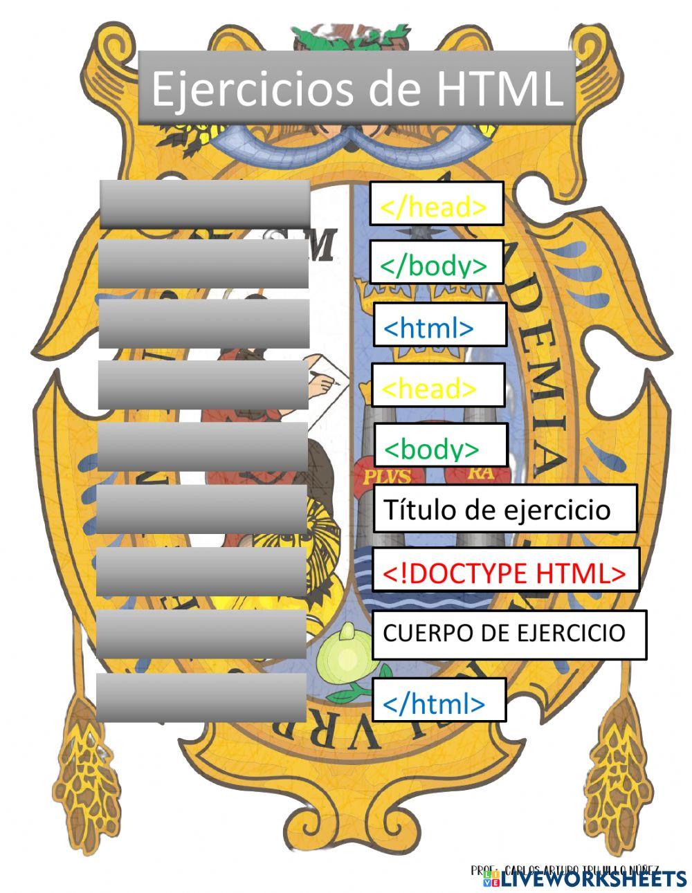 ejercicio de html | Carlos Trujillo | Live Worksheets