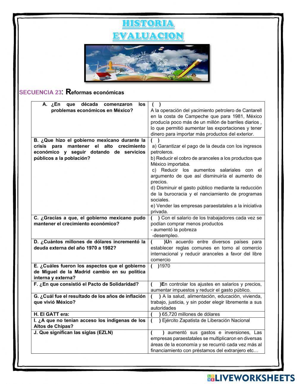 SECUENCIA 23: Reformas económicas
