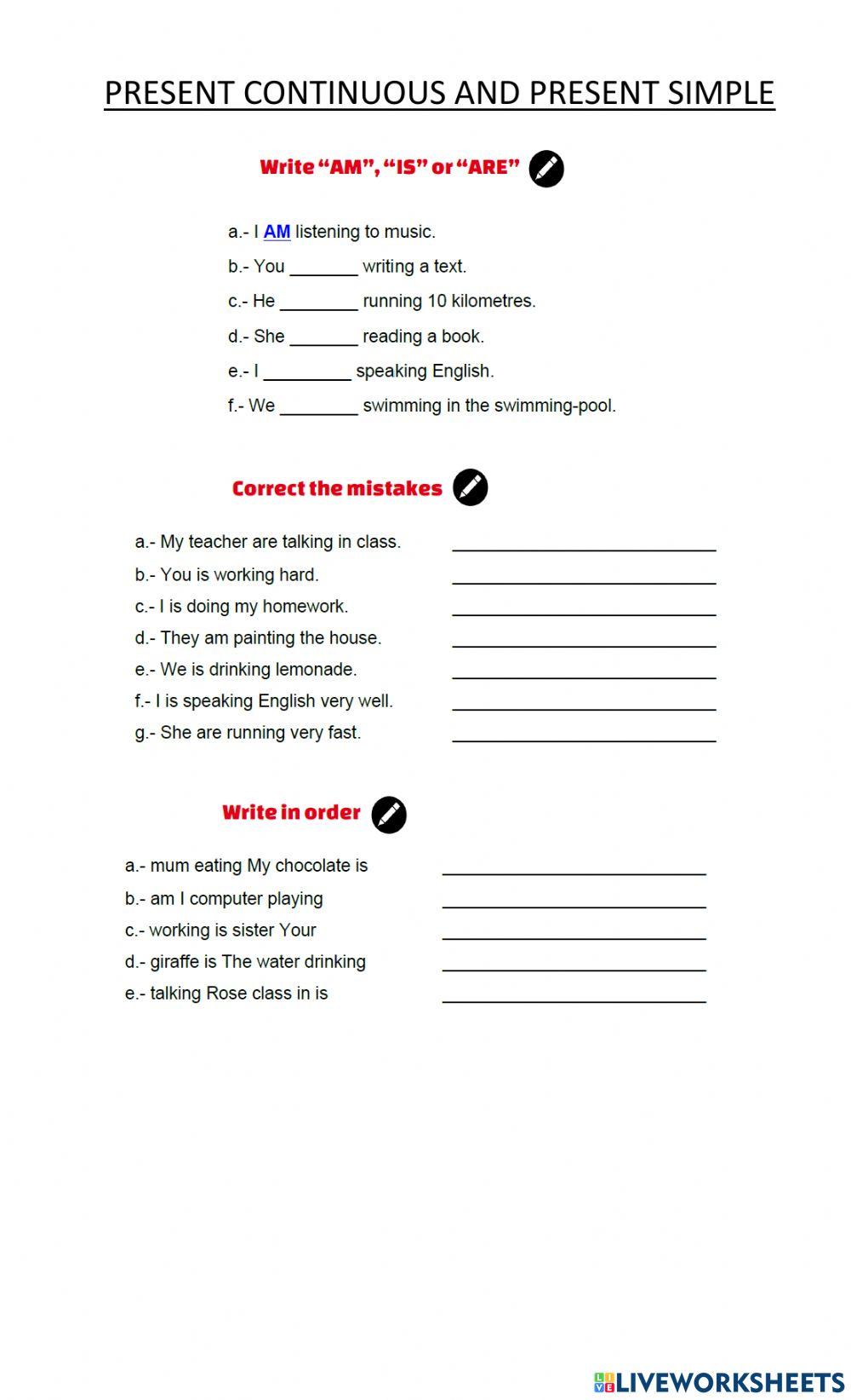 Present Simple and Present continuous