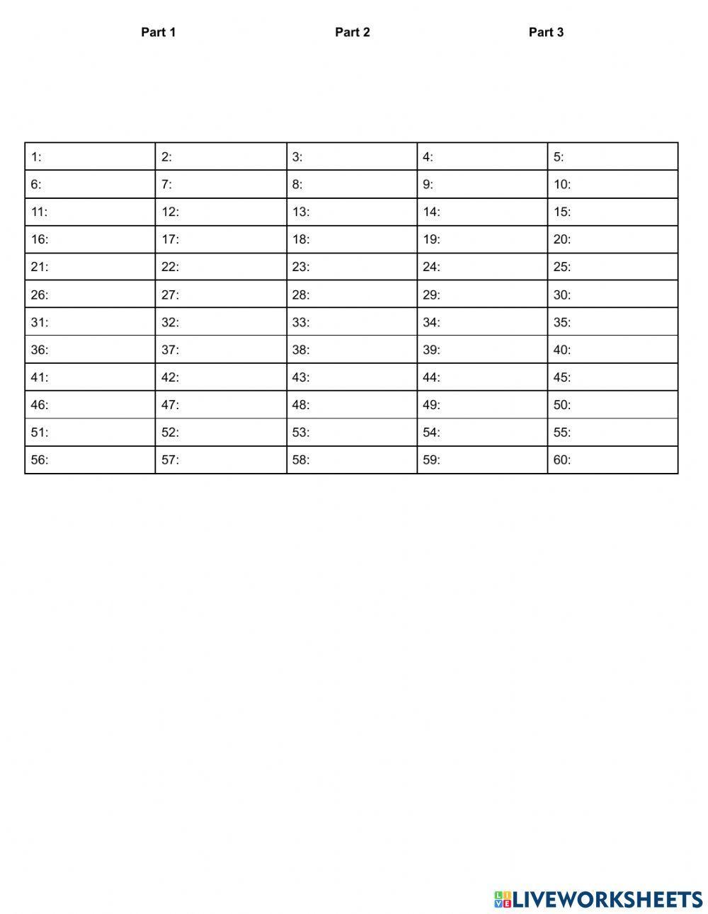 Schonell Spelling 1-60