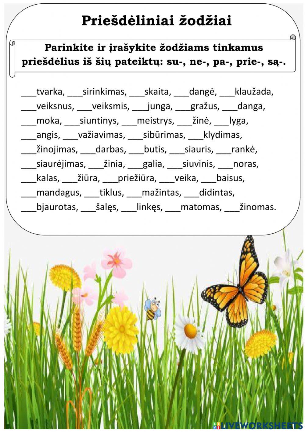 Priešdėliniai žodžiai