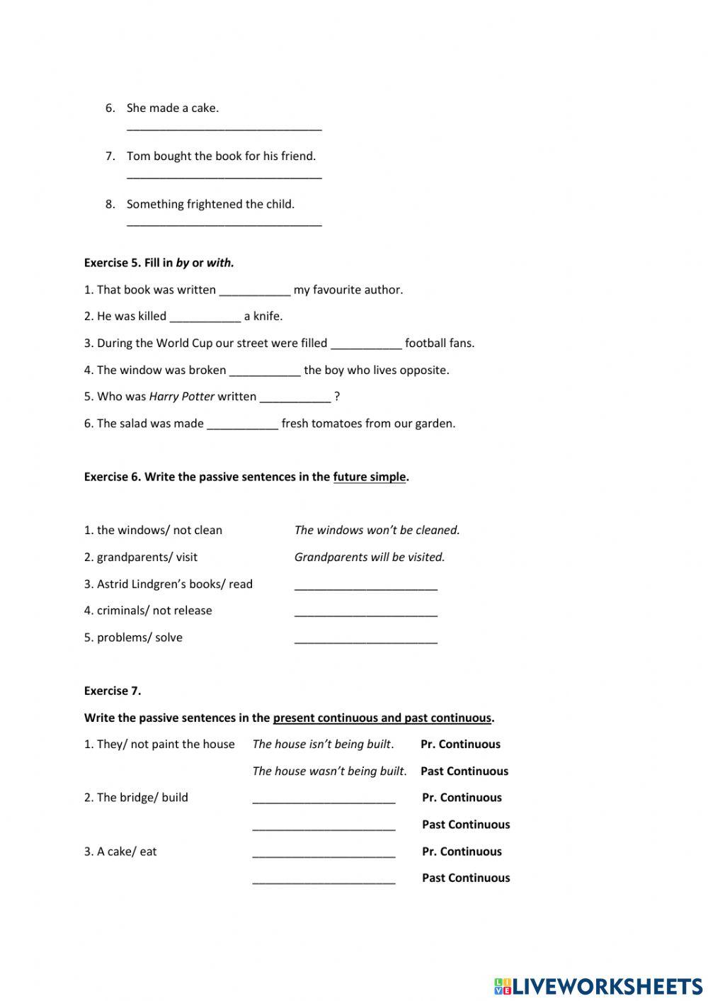 Passive voice (all tenses)