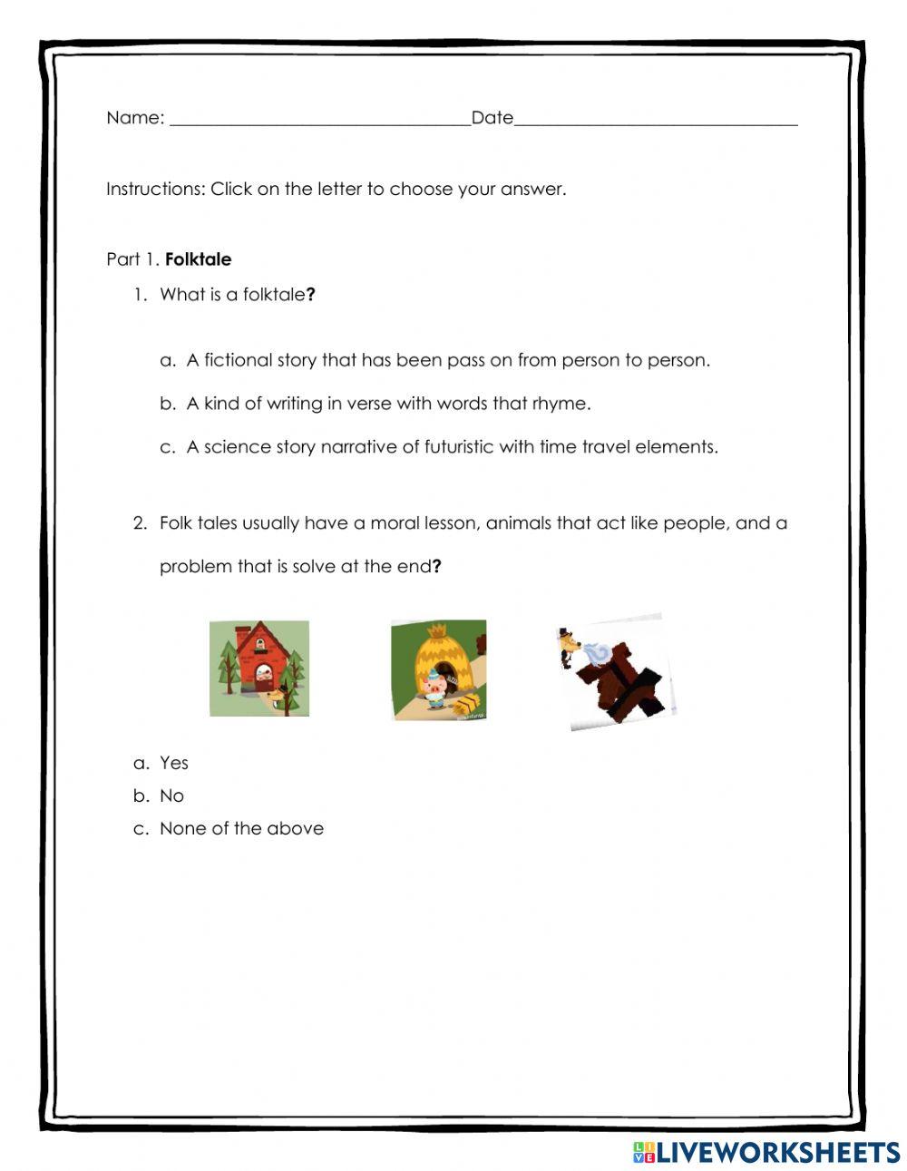 Folktale - Character Traits