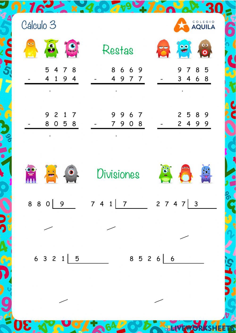 Calculo T3 - 3-2 restas y divisiones