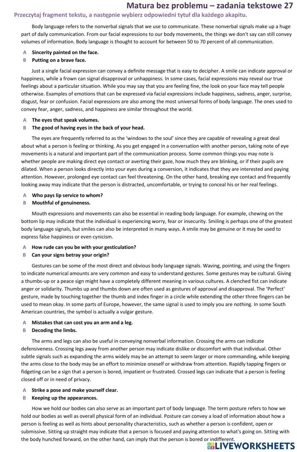 Matura - zadanie tekstowe (tytuły) 2