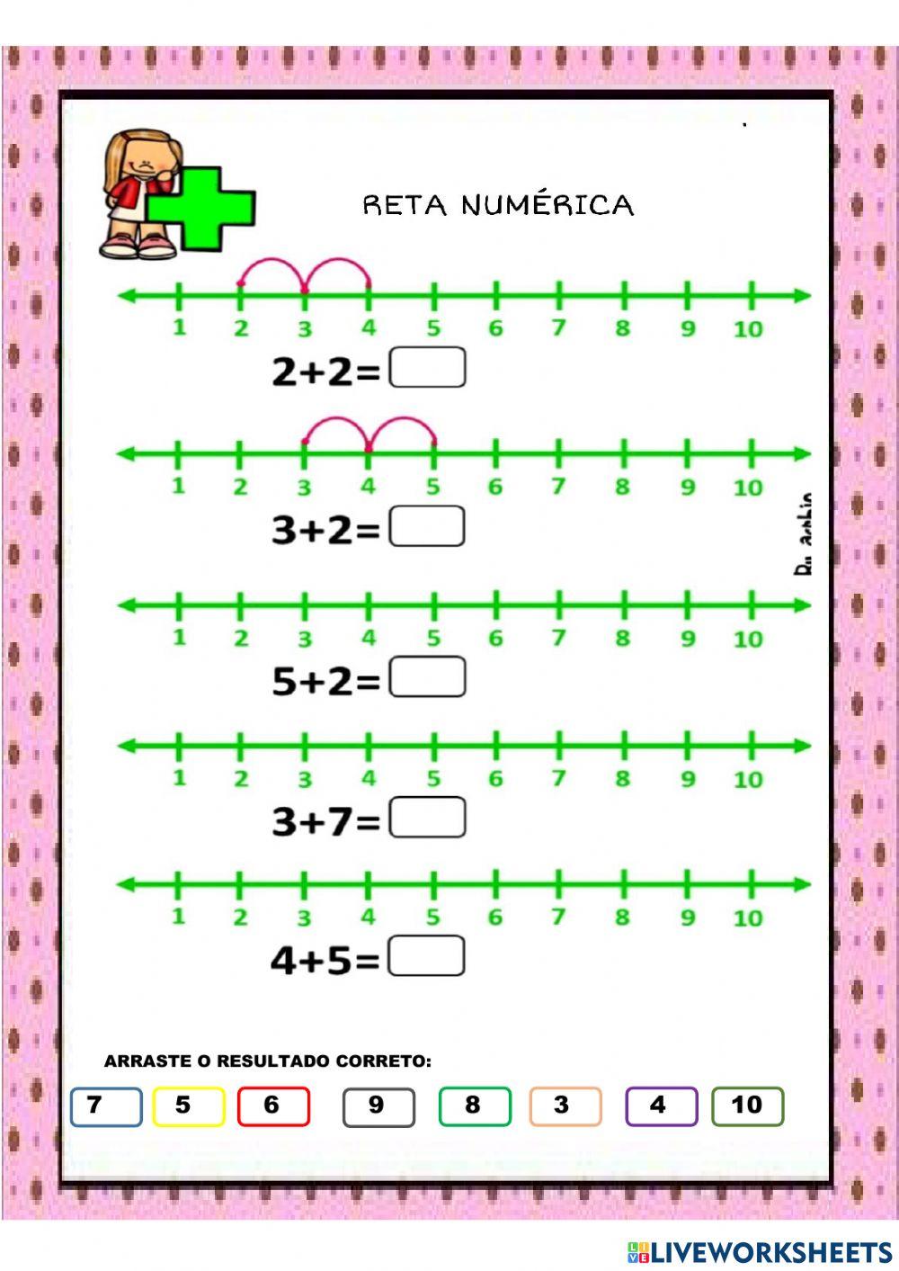 Adição na reta numérica