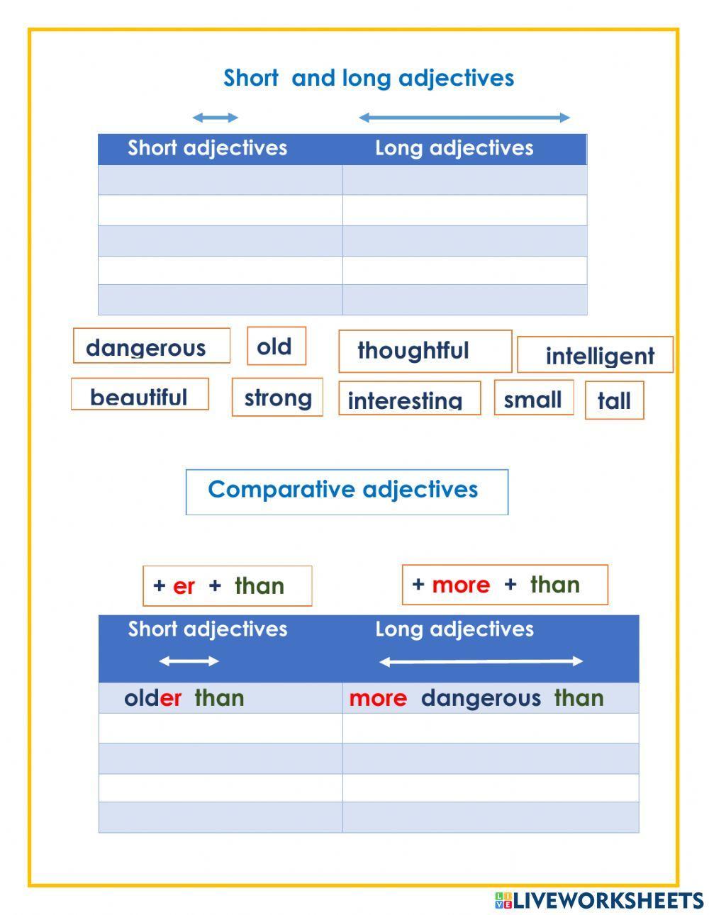 Comparatives long and short