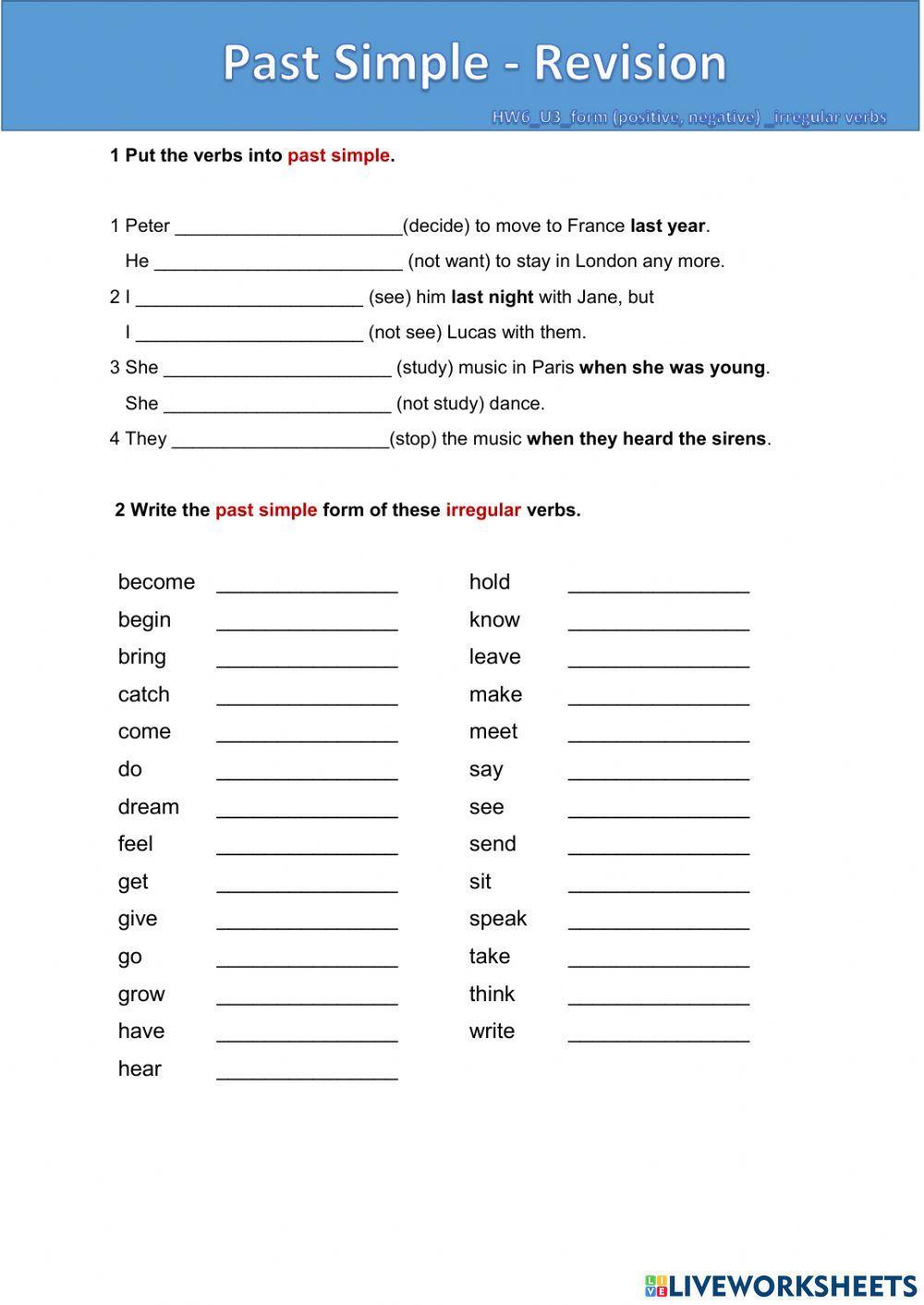 HW6-Past Simple - revision1