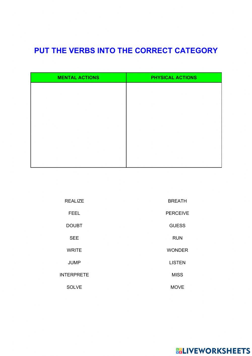 Mind and physical verbs
