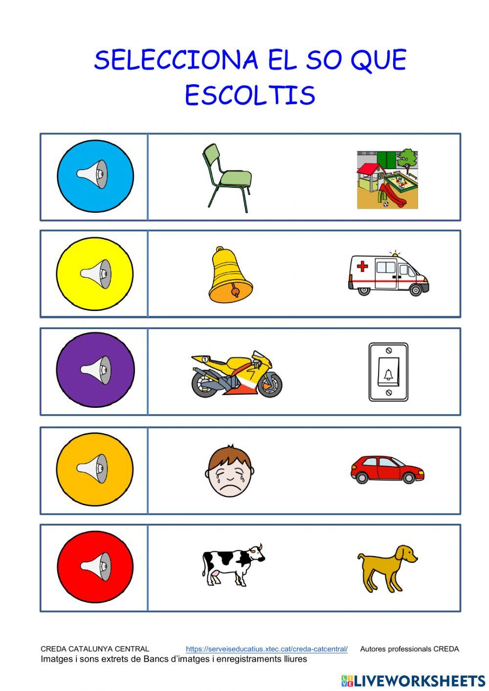 Identificació: sons de l'escola i carrer I