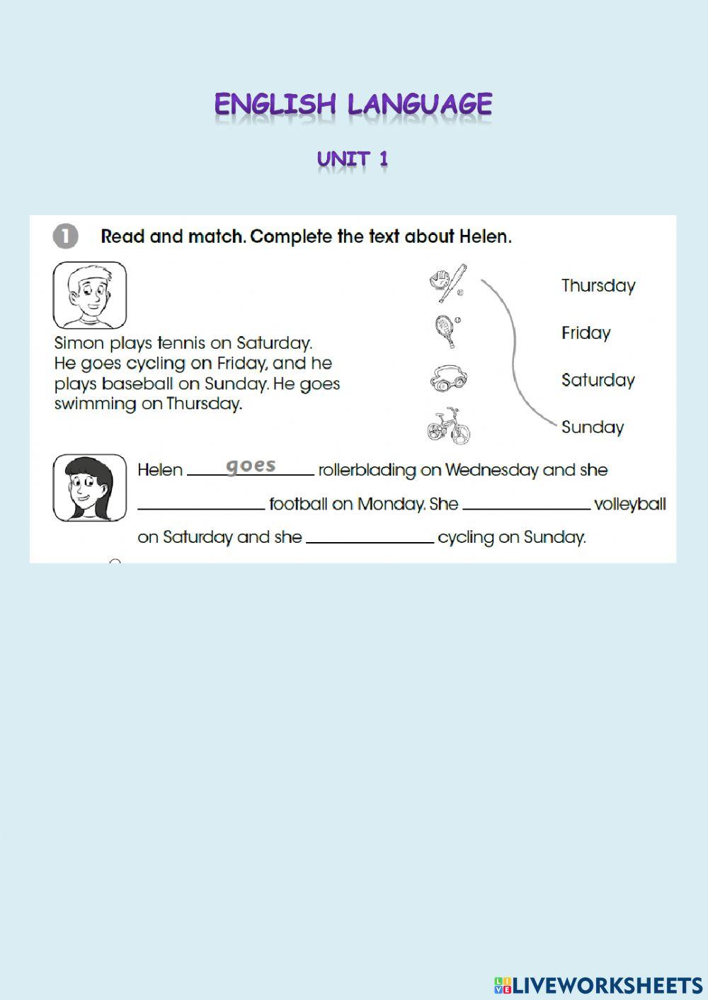 English practice - sports