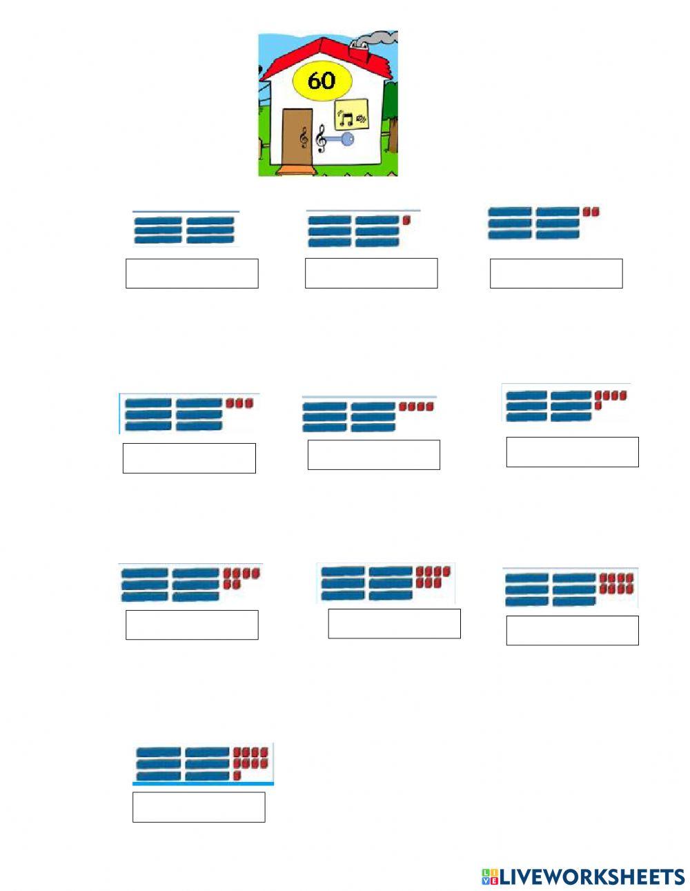 Escritura y lectura de numeros del 50 al 99