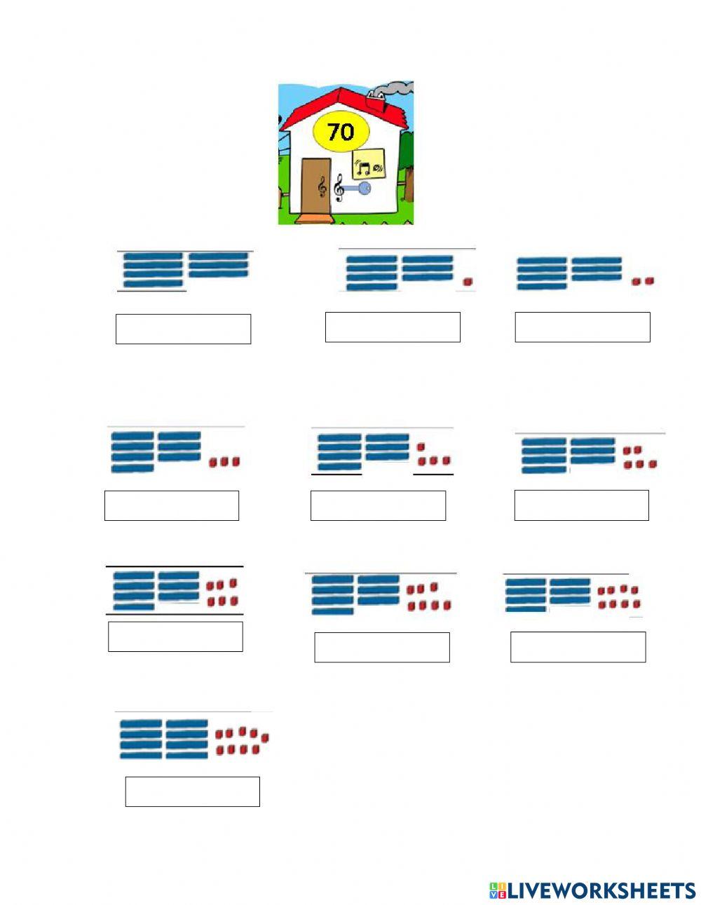 Escritura y lectura de numeros del 50 al 99