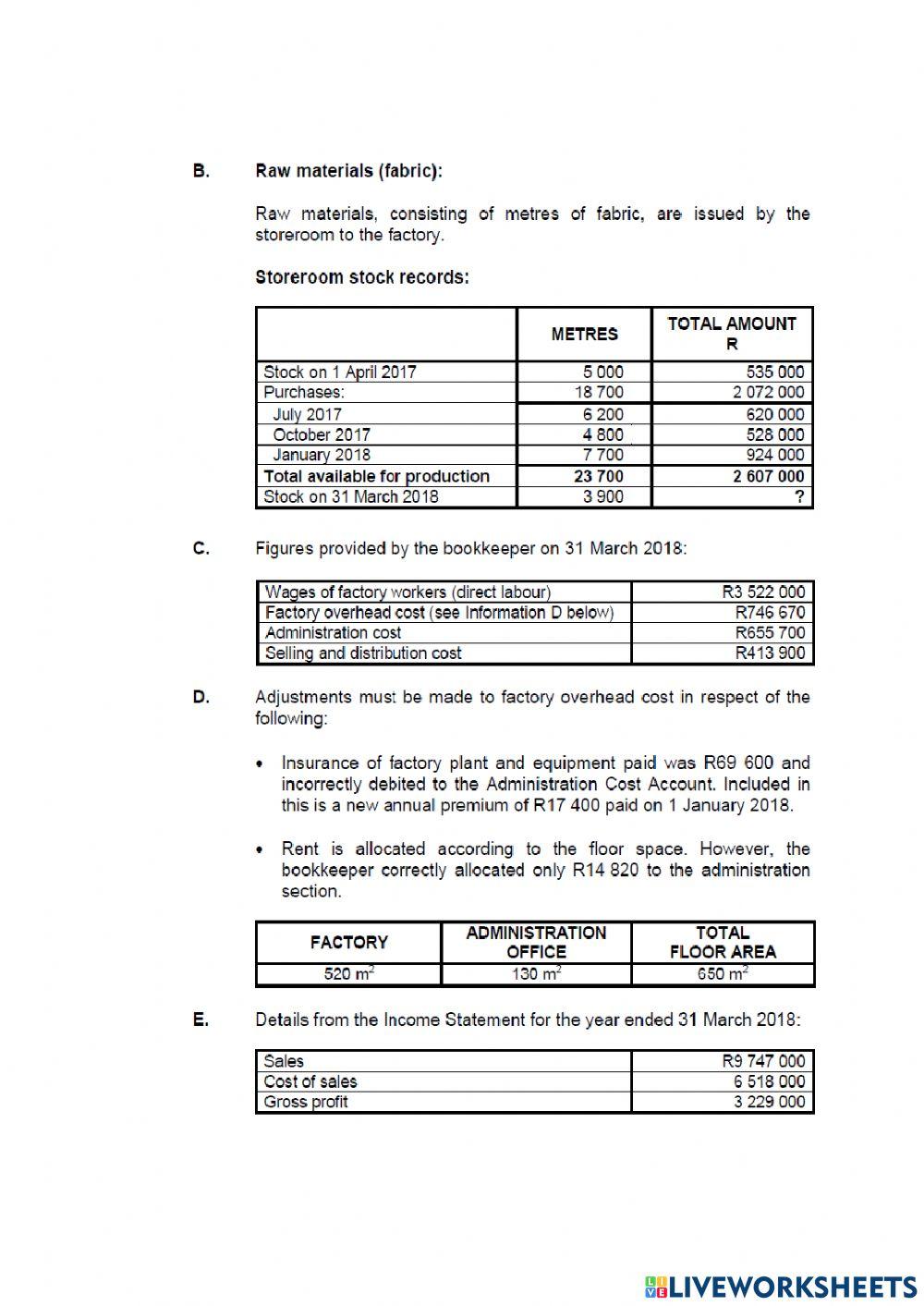 Question 2 Manufacturing