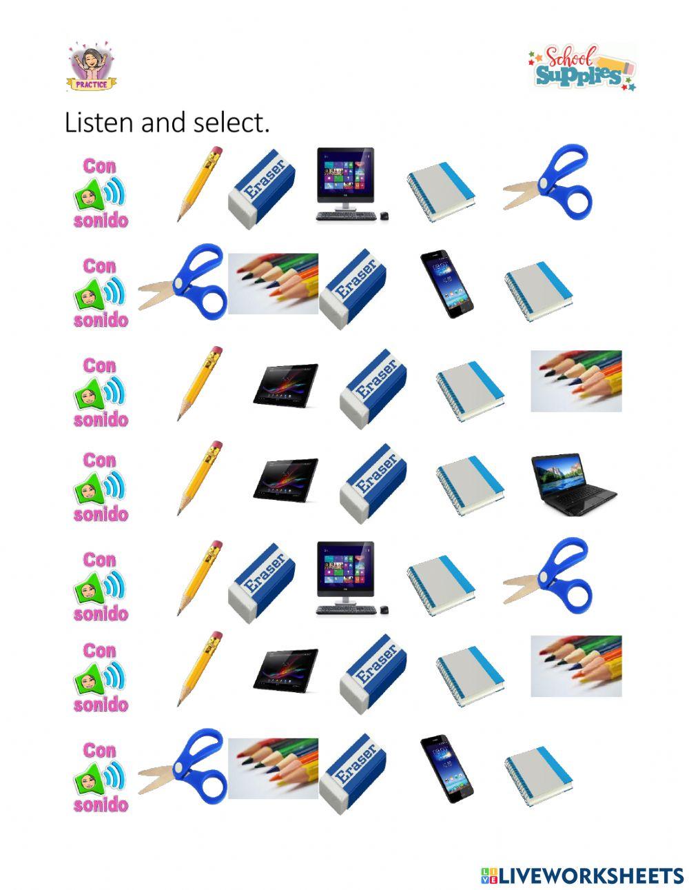 School supplies and tools