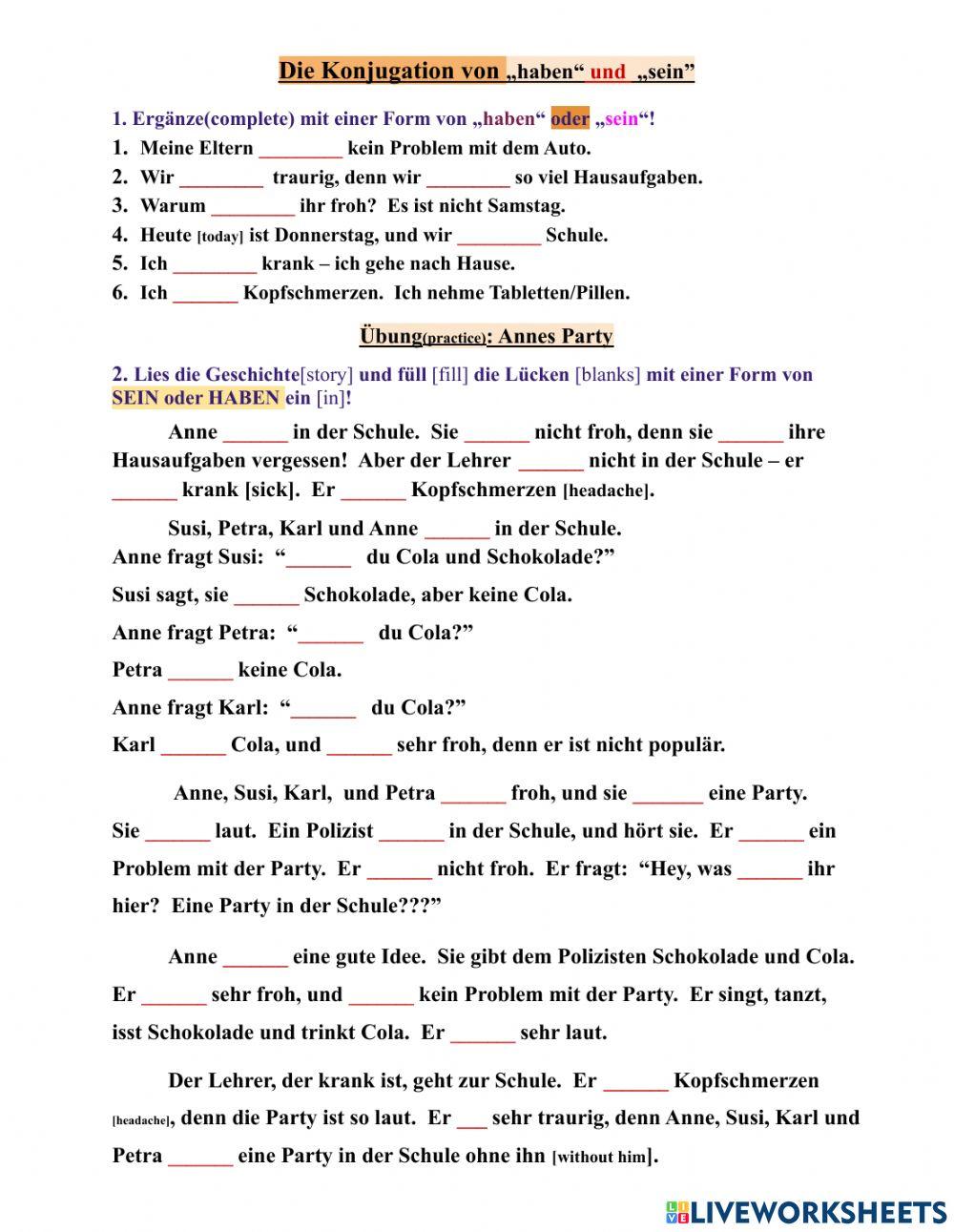 Haben und sein Konjugation