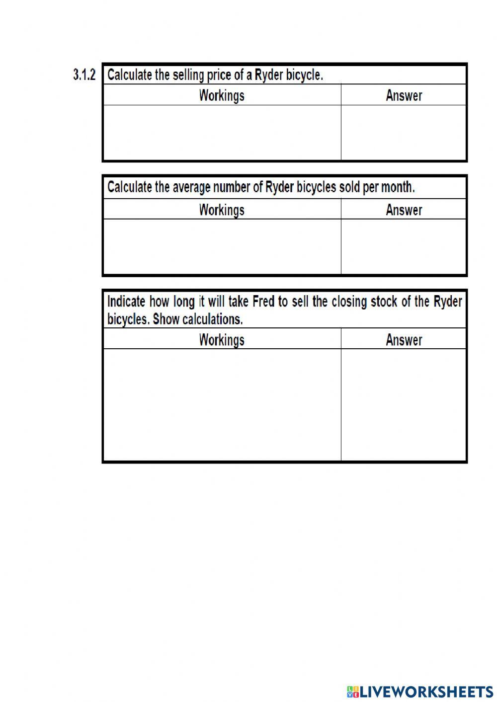 Question 3 Inventory