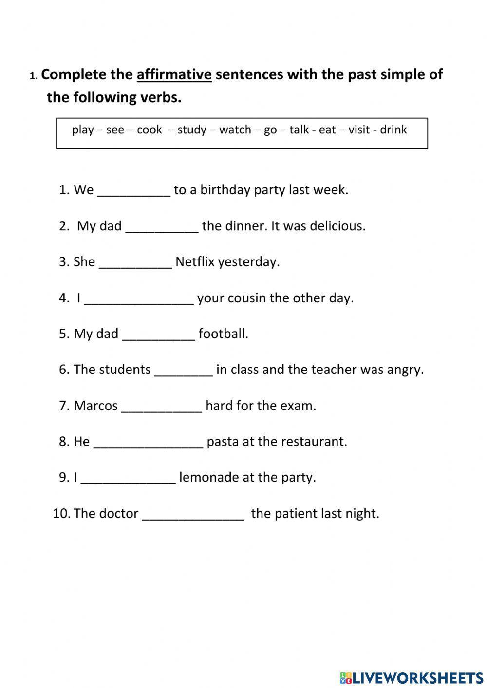 Past simple affirmative