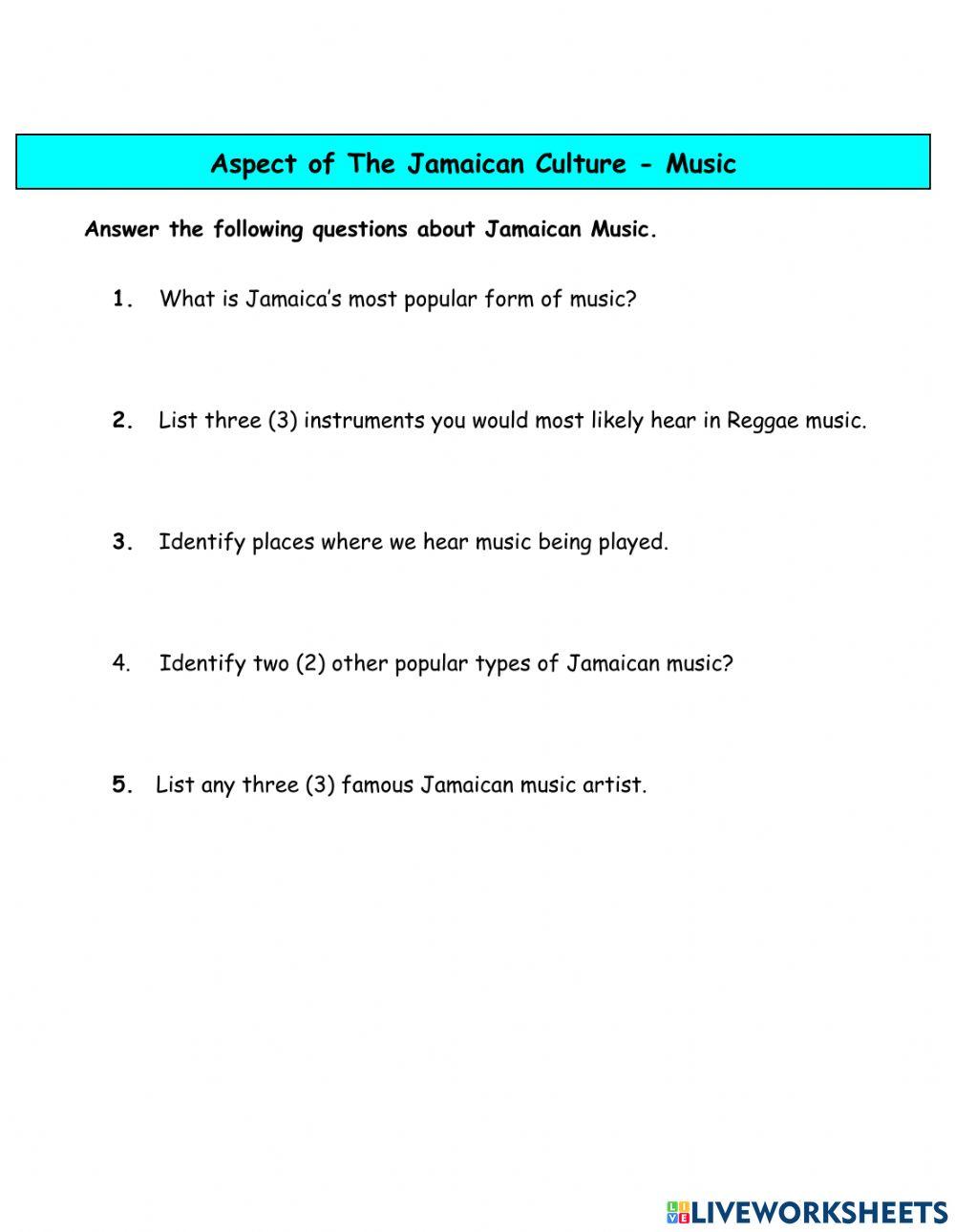 Jamaican Culture - Music