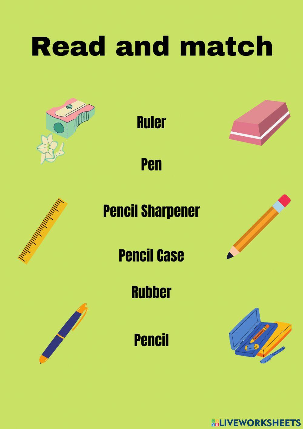 Pencil Case vocabulary