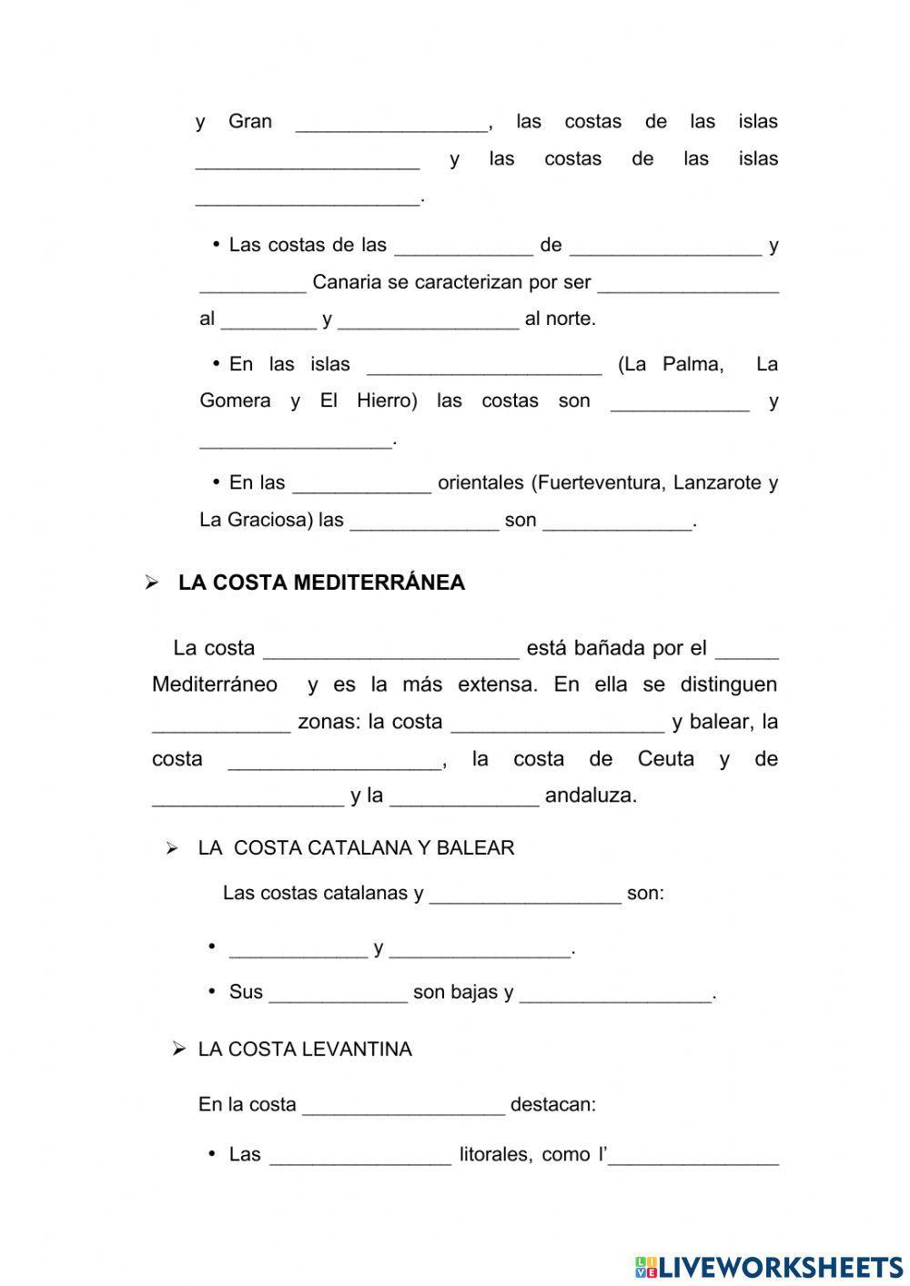 Las costas de España