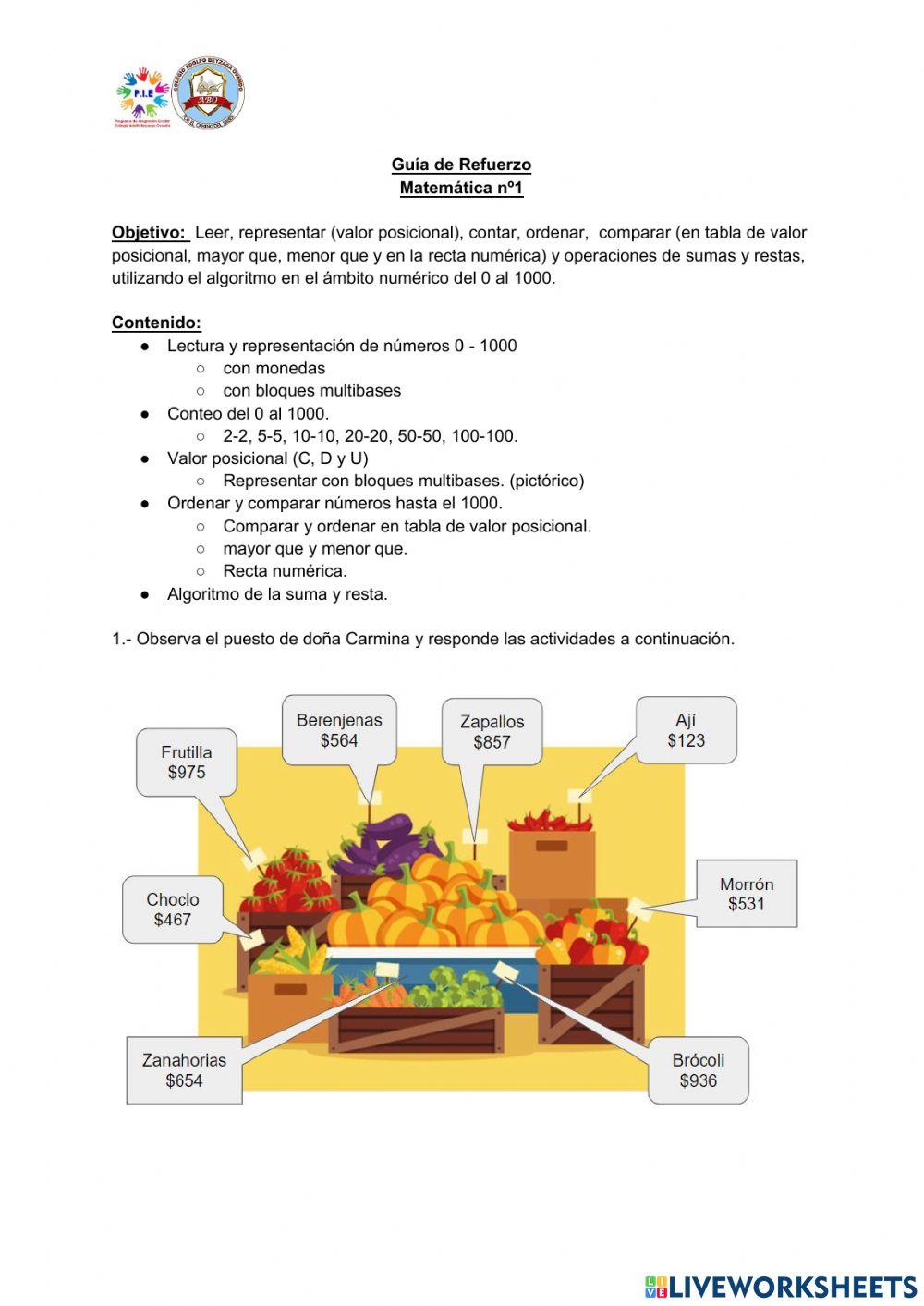 NUMEROS DEL 0 - 1000