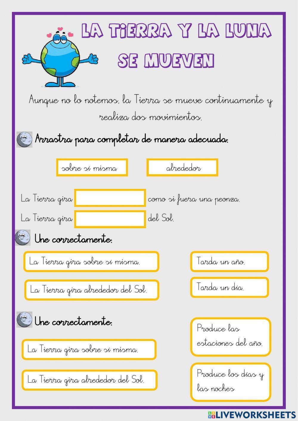 Los movimientos de la Tierra y la Luna