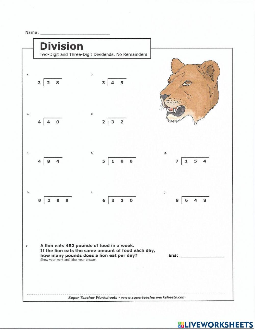 Multiplication and Division Handouts