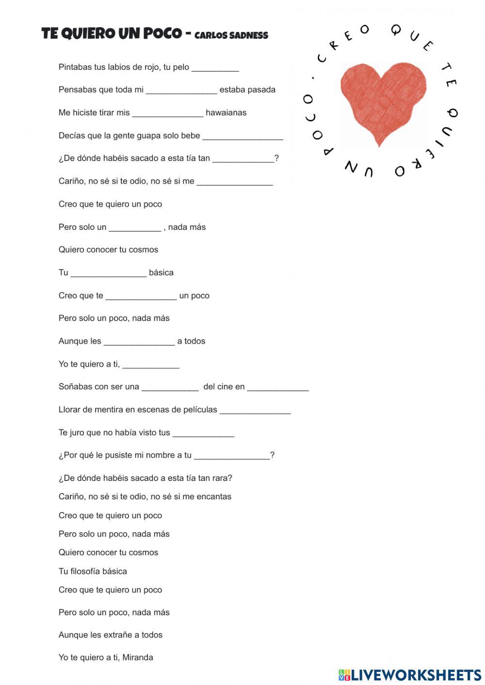 Te quiero un poco Carlos Sadness