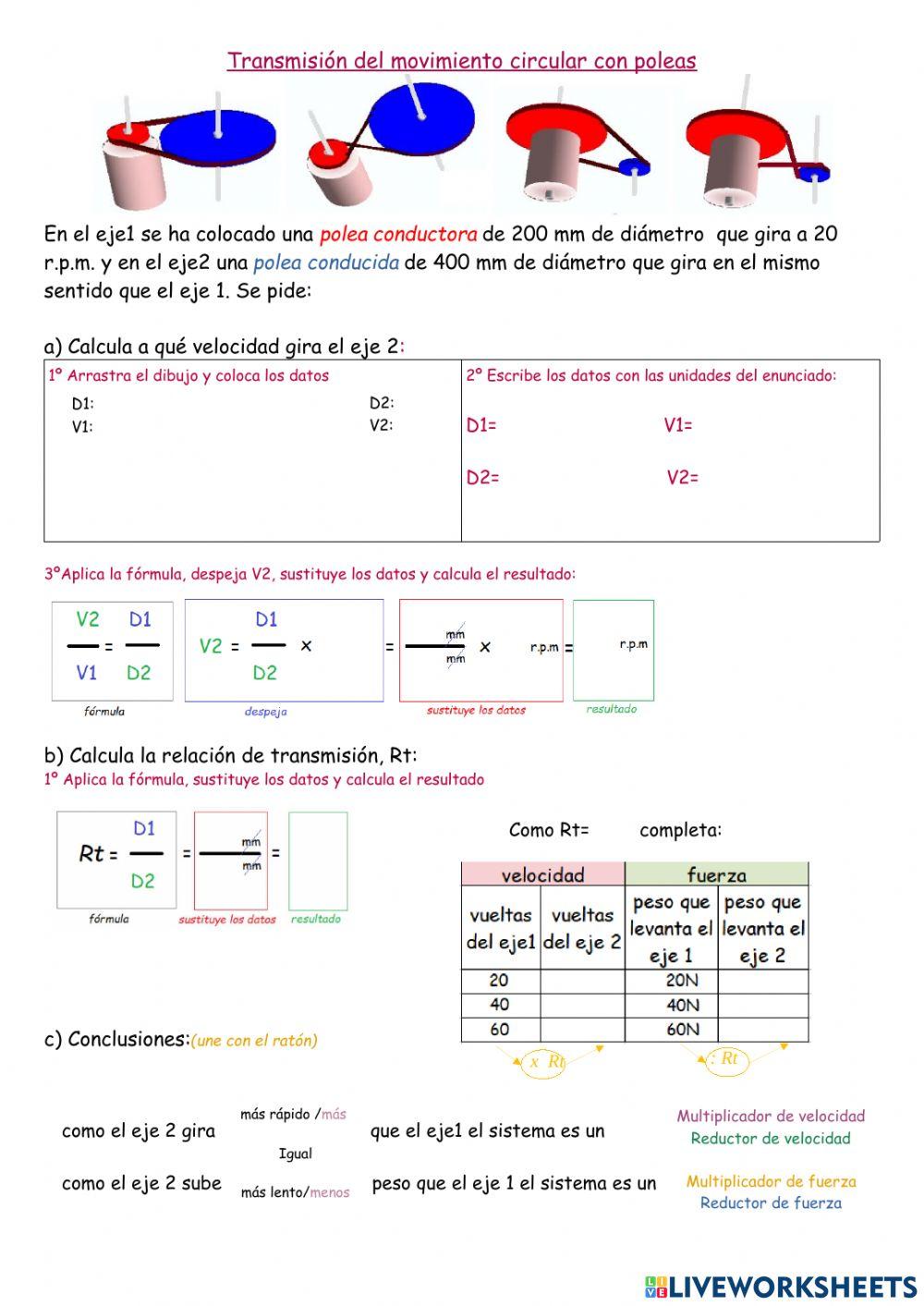 cálculos con poleas 1