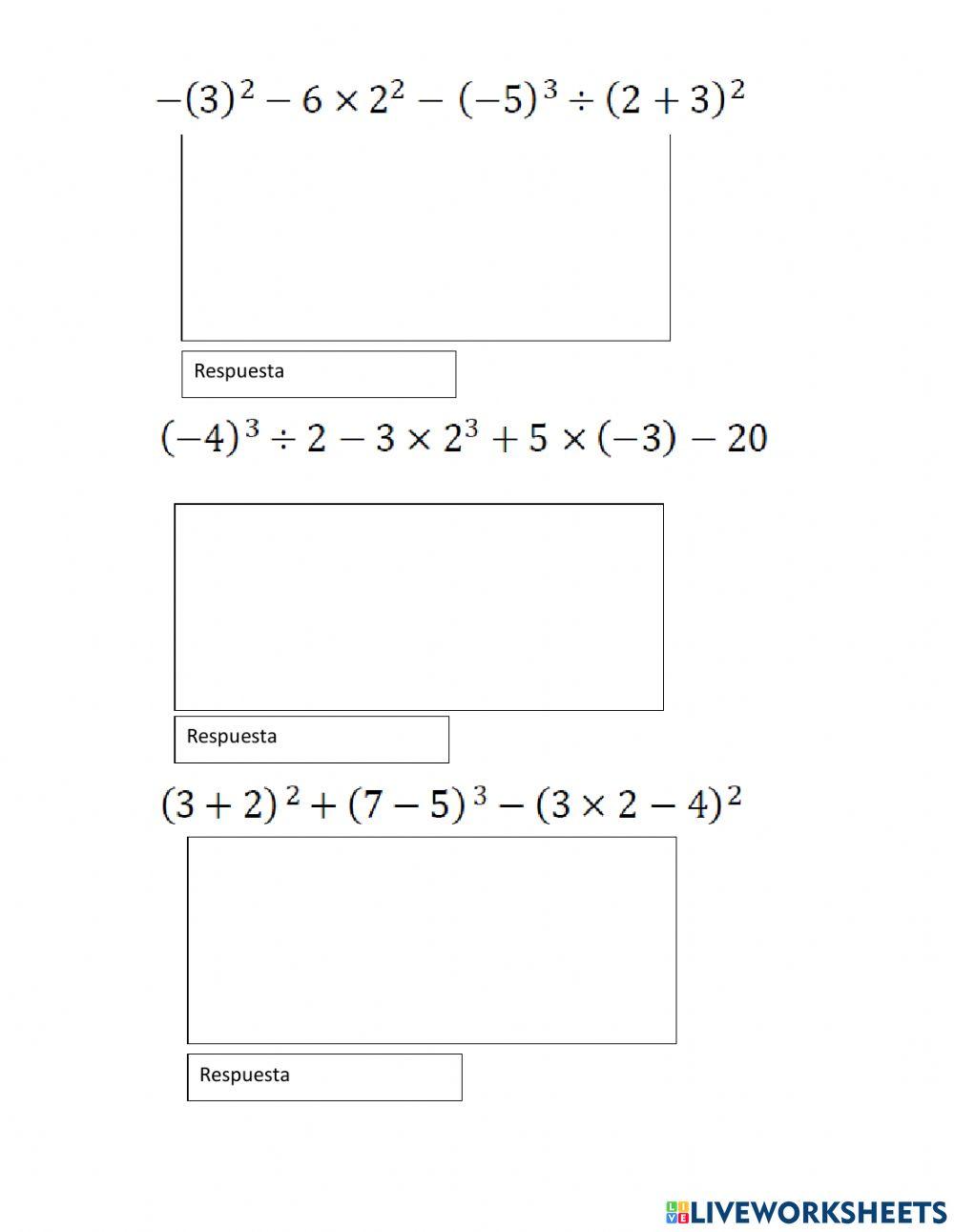 Operaciones combinadas