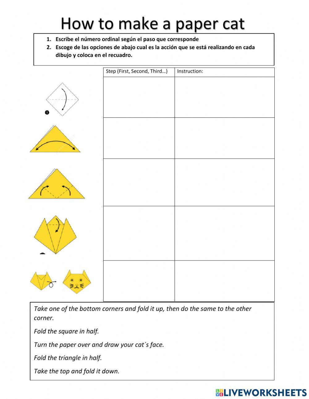 How to make a paper cat