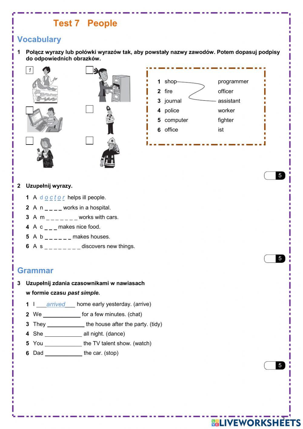 People, past simple affirmative