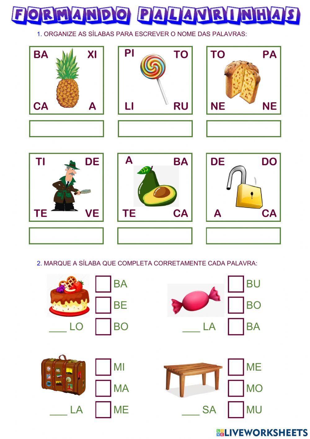 Formando palavrinhas