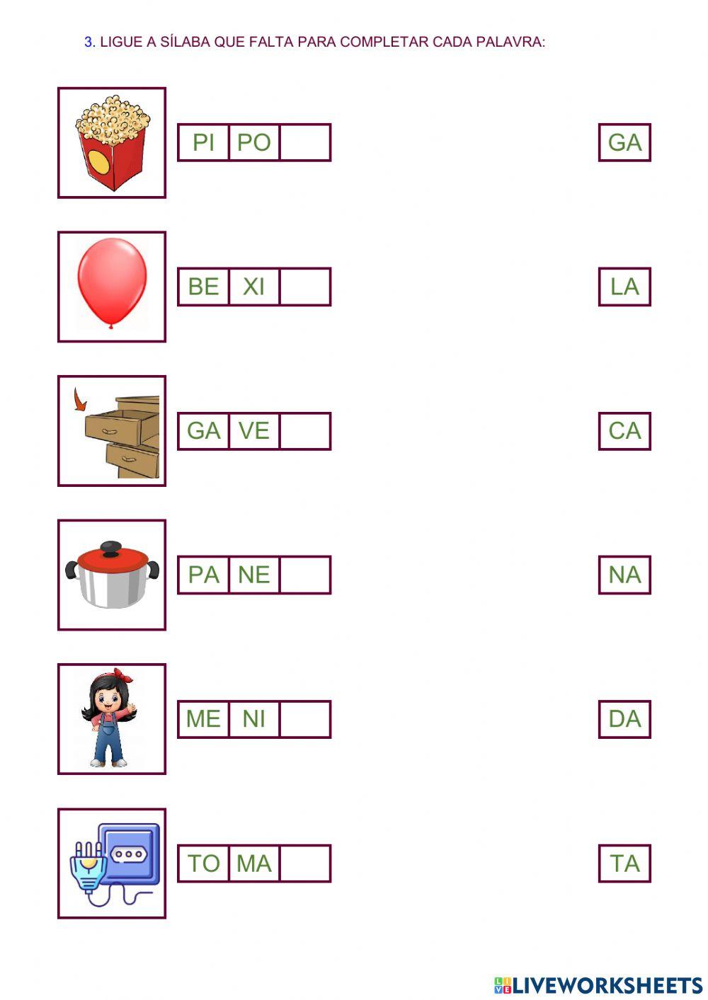 Formando palavrinhas