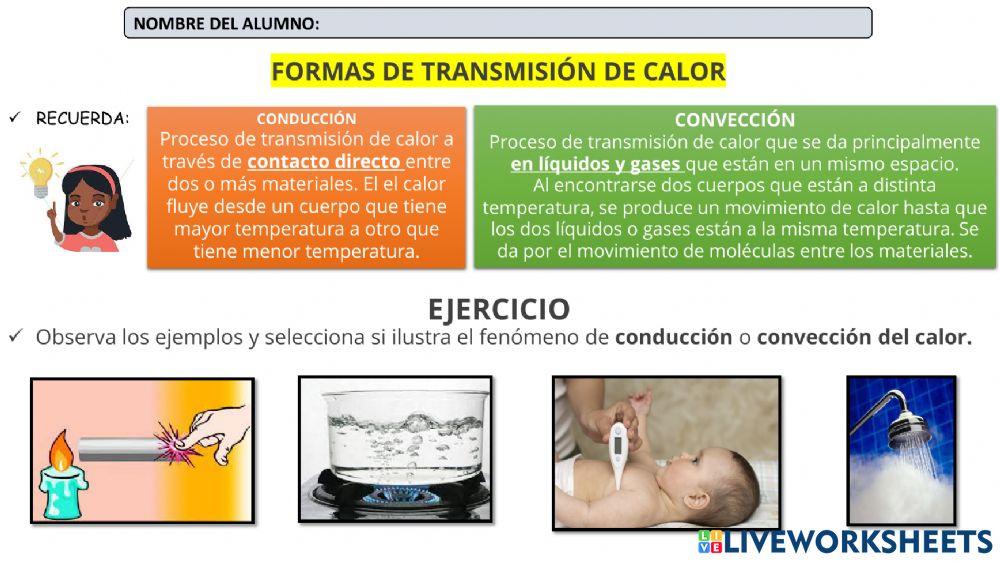 Formas de transmisión de calor: convección y conducción