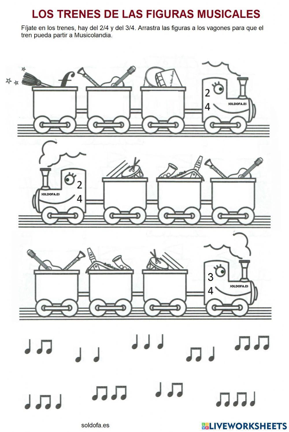 Los trenes de las figuras musicales