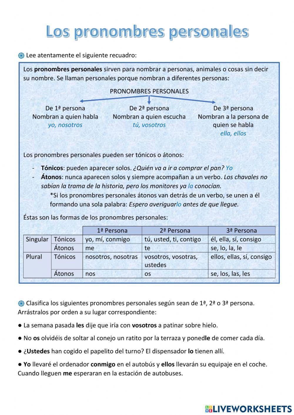 Pronombres personales