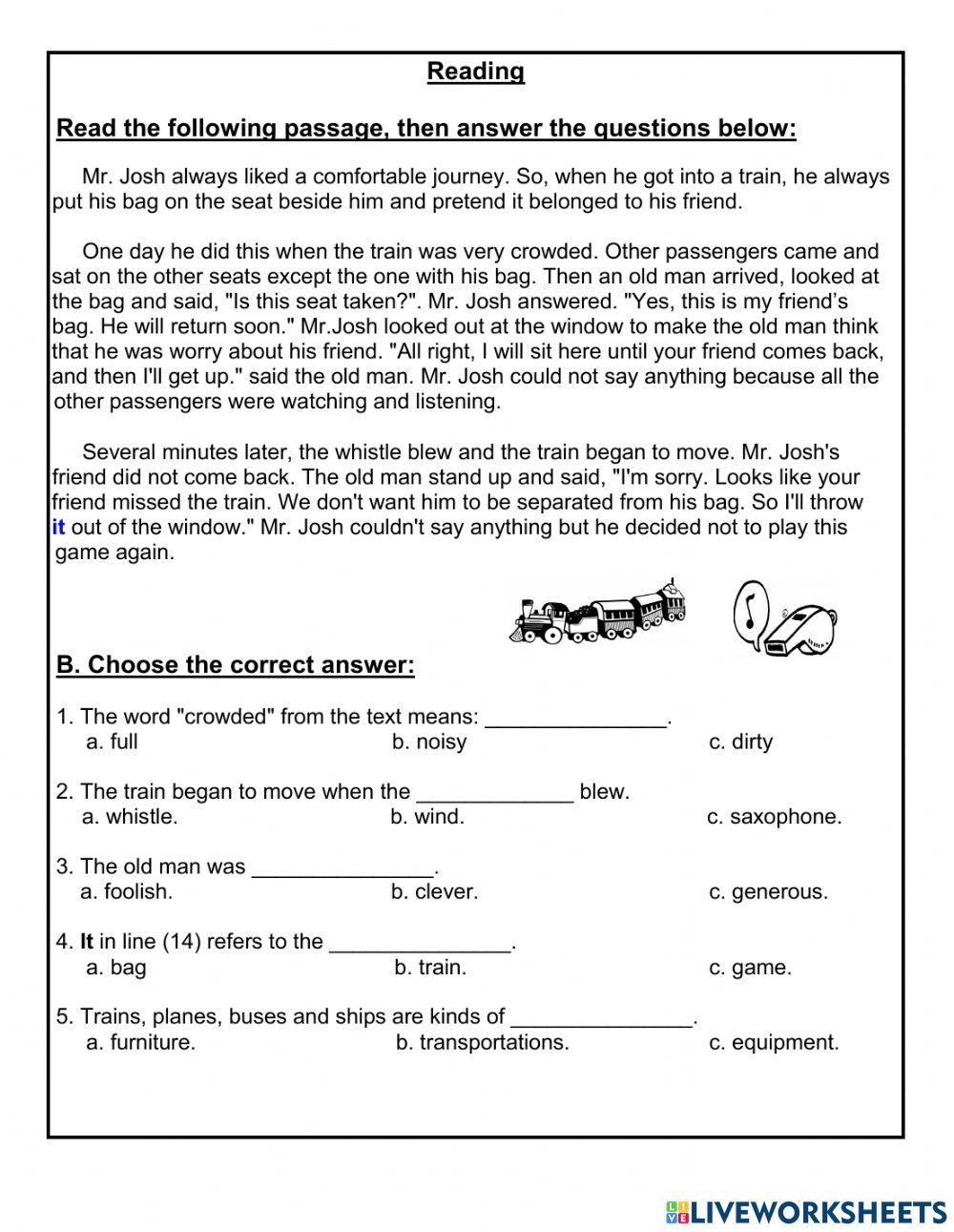 Reading exercise (Journey)