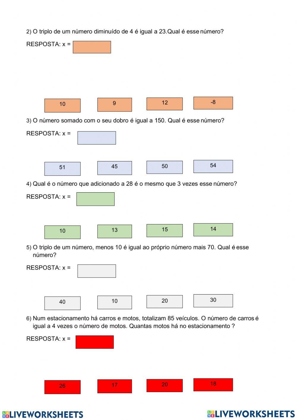 Equação do 1° grau