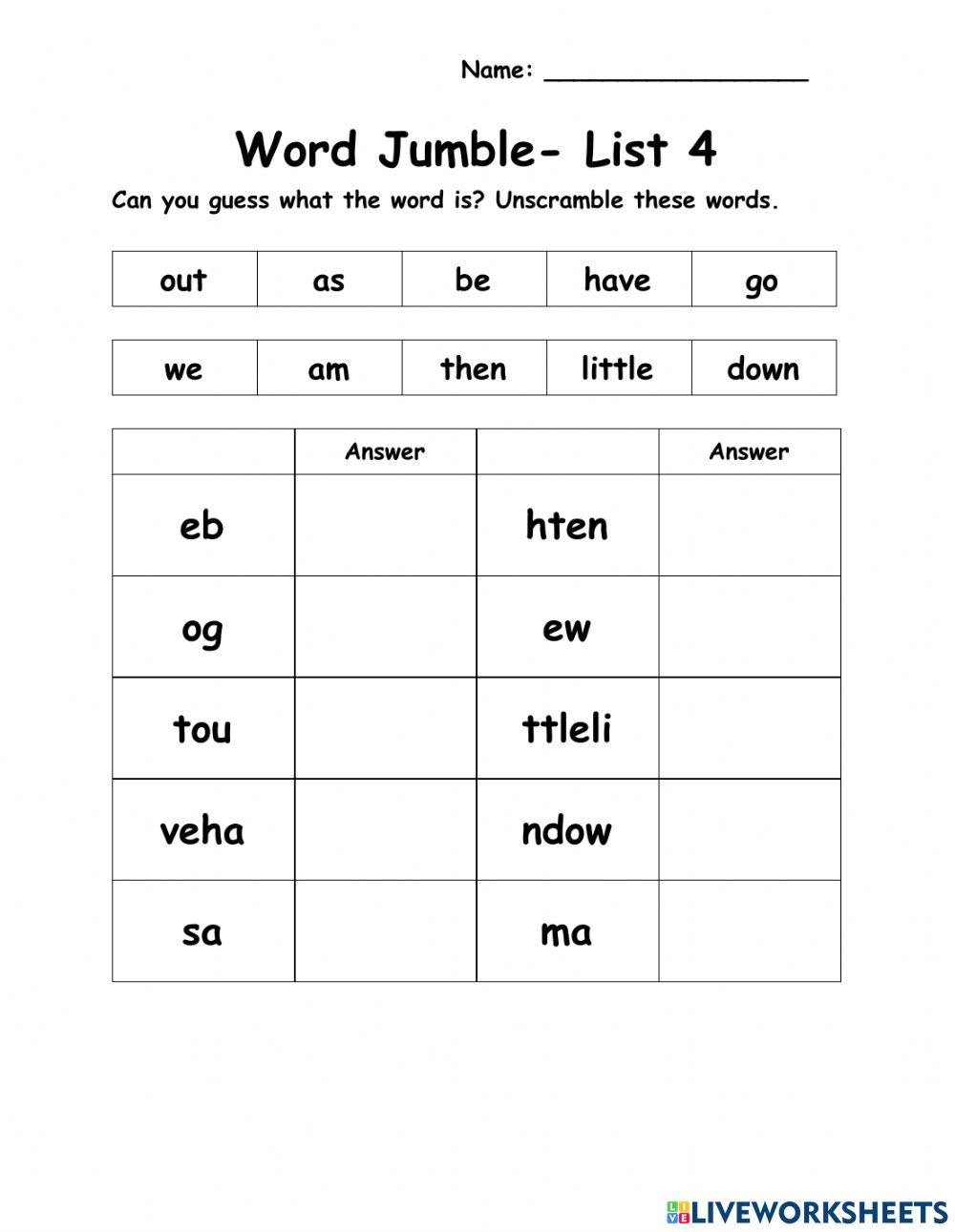Wow 10 words list 4 word jumble 959445 es