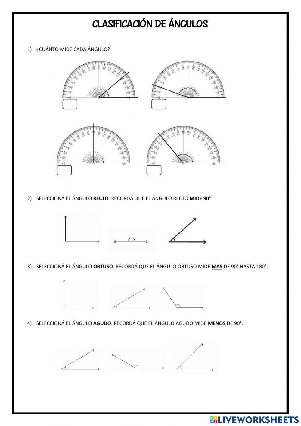 Clasificaciçon de ángulos