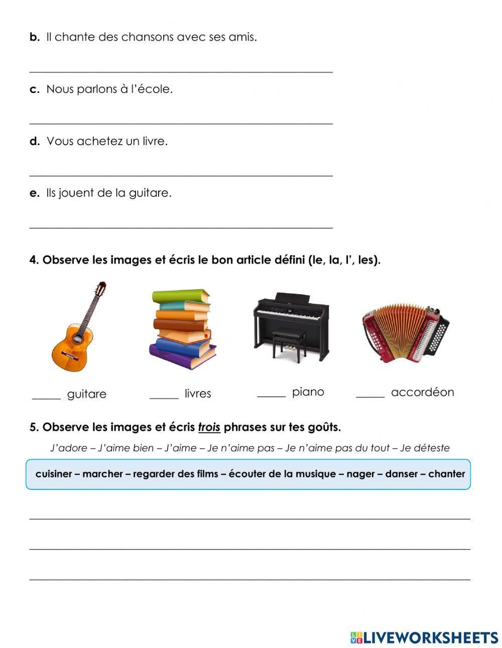 Les verbes en -er Quiz