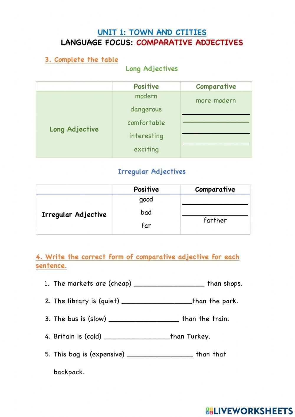 Unit 1:Comparative Adjectives-2